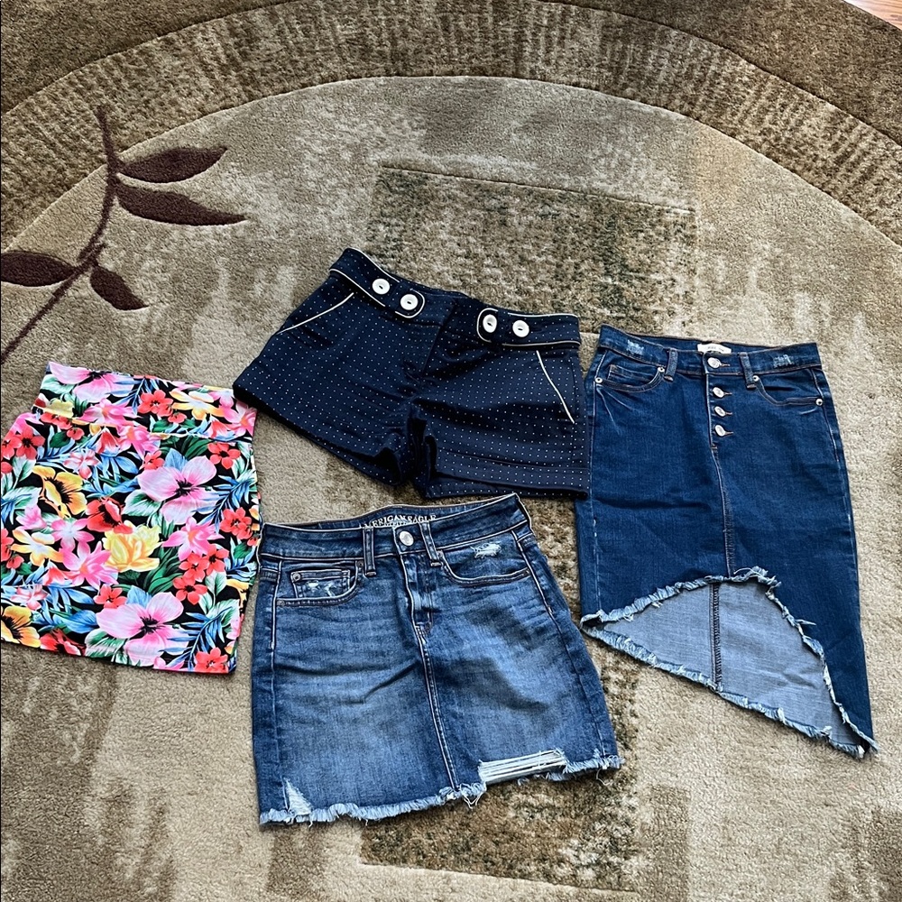Floral and Denim Skirt Collection - s and 0